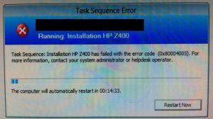 SCCM 2012 SP1 Fehler bei Tasksequenz 0x80004005