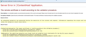 TheRemoteCertificateisinvalidaccordingtothevalidationprocedure